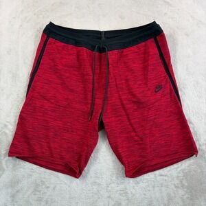 Nike Sportswear Tech Fleece Pack Knit Shorts Men 2XL Heather Red Drawstring $150